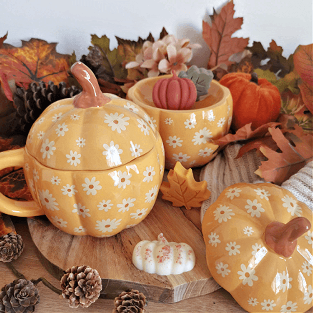 Mug citrouille floral groovy